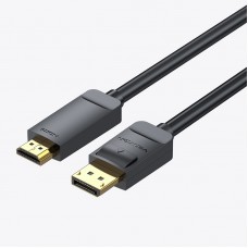 Кабель DisplayPort-HDMI v.1.2 Vention 4K 2K 30Hz 21.6Gbps 3m Black (HAGBI)