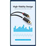 Кабель Audio 2RCA-2RCA Vention F/F 26К gold-plated 29 AWG 5m PVC Shell Black (BCMBJ)