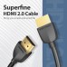 Кабель HDMI-HDMI v.2.0 Vention Portable PVC Shell 4K 60Hz 18Gbps gold-plated 0.5m Black (AAIBD)
