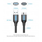 Кабель USB-MicroUSB-B 3.0 Vention PVC Round nickel-plated 5Gbps 0.25m Black (COPBC)