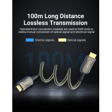 Кабель HDMI-HDMI v.2.1 Vention Optical PVC 8K 60Hz 4K 120Hz 48Gbps Dolby 7.1 5m Black (AAZBJ)