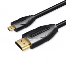 Кабель HDMI-microHDMI v.2.0 Vention 4K 60Hz 18Gbps HDR Video Dolby Audio 3m Black (VAA-D03-B300)