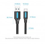 Кабель USB-Type-C Vention Upgrade PVC 3A 5Gbps nickel-plated 0.25m Grey (COZHC)