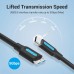 Кабель Type-C-MicroUSB-B 3.0 Vention M/M PVC Round nickel-plated 2A 5Gbps 1m Black (CQABF)