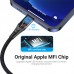 Кабель USB-Lightning Vention TPE Nylon MFi C89 2.4A 480Mbps nickel-plated 1.5m Grey (LABHG)