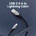 Кабель USB-Lightning Vention TPE Nylon MFi C89 2.4A 480Mbps nickel-plated 1.5m Grey (LABHG)