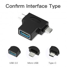 Адаптер MicroUSB-Type-C-OTG 3.0 Vention Black (CDIB0)