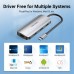 USB HUB 6 в 1 Vention Type-C-HDMI-USB 3USB 3.0 2Type-C 3.1 PD 100W 4K 30Hz 5Gbps 0.15m Grey (TOFHB)