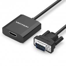 Адаптер HDMI-VGA Vention 0.2m со звуком и питанием Plug and play Black (ACEB0)