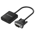 Адаптер HDMI-VGA Vention 0.2m со звуком и питанием Plug and play Black (ACEB0)