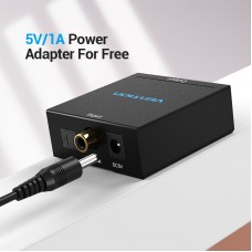 Адаптер Audio Toslink-3.5мм Vention Coaxial/2RCA Digital to Analog gold-plated Black (BDFB0)