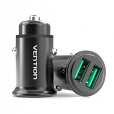 Автомобильное зарядное устройство 2USB Vention 25W QC3.0 DC 12-24V 5A Grey (CC-85-H)