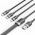Кабель 3 в 1 USB-MicroUSB-Type-C-Lightning Vention PVC Cotton Braided PD 60W 3А 480Mbps 1.5m Black (CTPBG)