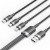 Кабель 3 в 1 USB-MicroUSB-Type-C-Lightning Vention PVC Cotton Braided PD 60W 3А 480Mbps 1.5m Black (CTPBG)