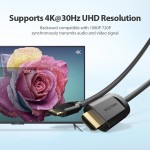 Кабель Type-C-HDMI Thunderbolt 3 v.1.4 Vention 4K 30Hz 2K 30Hz 1m Black (CGUBF)