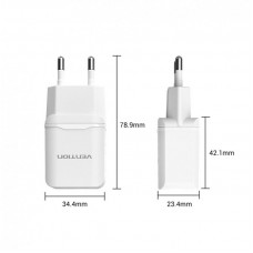 Сетевое зарядное устройство 1USB Vention 10.5W 2.1A White (DC5203-W)