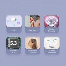 Наушники гарнитура вакуумные Bluetooth 5.3 TWS Vention Elf Earbuds E04 White (NBIW0)