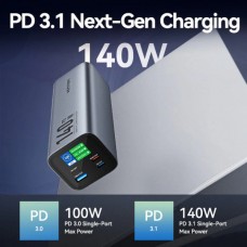 УМБ Vention 27000mAh PD 140W 5A 2Type-C 1USB PD3.1+QC3.0 LED Display Gray (FHVH0)