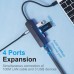 USB HUB Vention Type-C-RJ45-USB-MicroUSB 3USB 100M Ethernet Black (TGOBB)