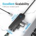 USB HUB Vention Type-C-RJ45-USB-MicroUSB 3USB 100M Ethernet Black (TGOBB)