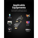Адаптер 2 в 1 MicroHDMI-MiniHDMI-HDMI Vention (4K 30Hz MiniHDMI) (1080p 60Hz MicroHDMI) Black (AGFB0)