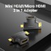 Адаптер 2 в 1 MicroHDMI-MiniHDMI-HDMI Vention (4K 30Hz MiniHDMI) (1080p 60Hz MicroHDMI) Black (AGFBO)