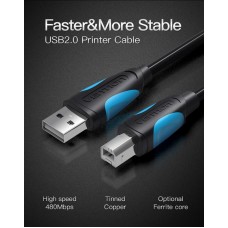 Кабель USB-Type-B 2.0 Vention Print 3m Black (VAS-A16-B300)