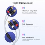 Кабель Audio 2RCA-2RCA Vention F/F 29К gold-plated 29 AWG 1m Metal Shell Black (VAB-R06-B100) Кабель Audio 2RCA-2RCA Vention F/F 29К gold-plated 29 AWG 1m Metal Shell Black (VAB-R06-B100)