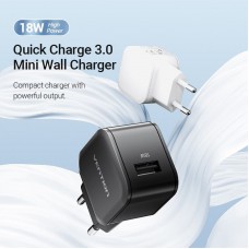 Сетевое зарядное устройство Vention 1USB 18W 3A QC3.0 White (FEKW0-EU)