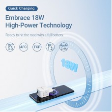 Сетевое зарядное устройство Vention 1USB 18W 3A QC3.0 White (FEKW0-EU)
