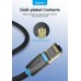 Патч-корд RJ45-RJ45 Vention LAN CAT8 SFTP 40Gbps 2000MHz Copper Cotton Braided Round 0.5m Black (IKGBD)