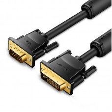 Кабель DVI-I-VGA (24+5) Vention 1080P 60Hz gold-plated 1.5m Black (EAC-B)