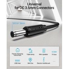Кабель USB-DC3.5mm Vention PVC 5V 2A 0.5m Black (CEXBD)