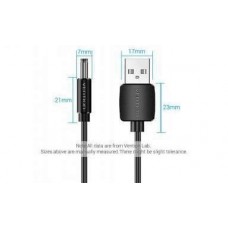 Кабель USB-DC3.5mm Vention PVC 5V 2A 0.5m Black (CEXBD)