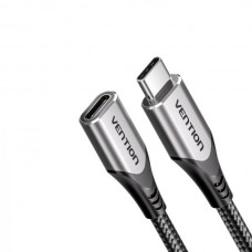 Удлинитель Type-C-Type-C 3.2 Vention Nylon M/F Thunderbolt 3 4K 60Hz PD 100W 10Gbps 5A 1m Grey (TABHH)