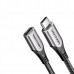 Удлинитель Type-C-Type-C 3.2 Vention Nylon M/F Thunderbolt 3 4K 60Hz PD 100W 10Gbps 5A 1m Grey (TABHH)