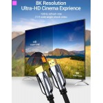 Кабель HDMI-HDMI v.2.1 Vention 8K 60Hz 4K 120Hz 48Gbps HDR 3D Vision gold-plated 2m Black (AALBH)