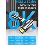 Кабель HDMI-HDMI v.2.1 Vention 8K 60Hz 4K 120Hz 48Gbps HDR 3D Vision gold-plated 2m Black (AALBH)