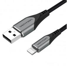Кабель USB-Lightning Vention TPE Nylon MFi C89 2.4A 480Mbps nickel-plated 2m Grey (LABHH)