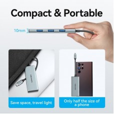 USB HUB Vention 7 in 1 Type-C-HDMI-USB 3USB 4K60Hz SD/TF PD 100W Gray (TOPHB)