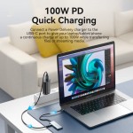 USB HUB Vention 7 in 1 Type-C-HDMI-USB 3USB 4K60Hz SD/TF PD 100W Gray (TOPHB) USB HUB Vention 7 in 1 Type-C-HDMI-USB 3USB 4K60Hz SD/TF PD 100W Gray (TOPHB)