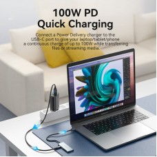 USB HUB Vention 7 in 1 Type-C-HDMI-USB 3USB 4K60Hz SD/TF PD 100W Gray (TOPHB)