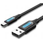 Кабель USB-MiniUSB 2.0 5pin Vention PVC Round 1.5m Black (COMBG)