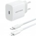 Сетевое зарядное устройство Vention 1Type-C 20W 3A + USB-C to Lightning cable М-М White