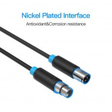 Кабель Audio XLR-XLR Vention PVC M/F nickel-plated 1m Black (BBFBF)