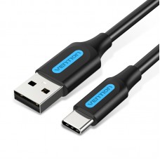 Кабель USB-Type-C Vention PVC PD 60W nickel-plated 3A 480Mbps 0.25m Black (COKBC)