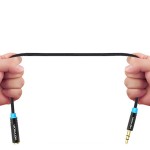 Удлинитель Audio Aux 3.5мм-3.5мм M/F Vention gold-plated 1.5m Black (VAB-B06-B150-M)