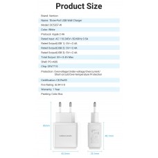Сетевое зарядное устройство 3USB Vention 17W QC3.0 2.4A White (DC5307-W)