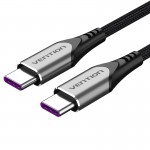 Кабель Type-C-Type-C Vention TPE Nylon PD 100W 5A 480Mbps nickel-plated 1m Grey (TAEHF) Кабель Type-C-Type-C Vention TPE Nylon PD 100W 5A 480Mbps nickel-plated 1m Grey (TAEHF)