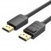 Кабель DisplayPort-DisplayPort v1.2 Vention PVC 4K 60Hz 21.6Gbps gold-plated 5m Black (HACBJ)